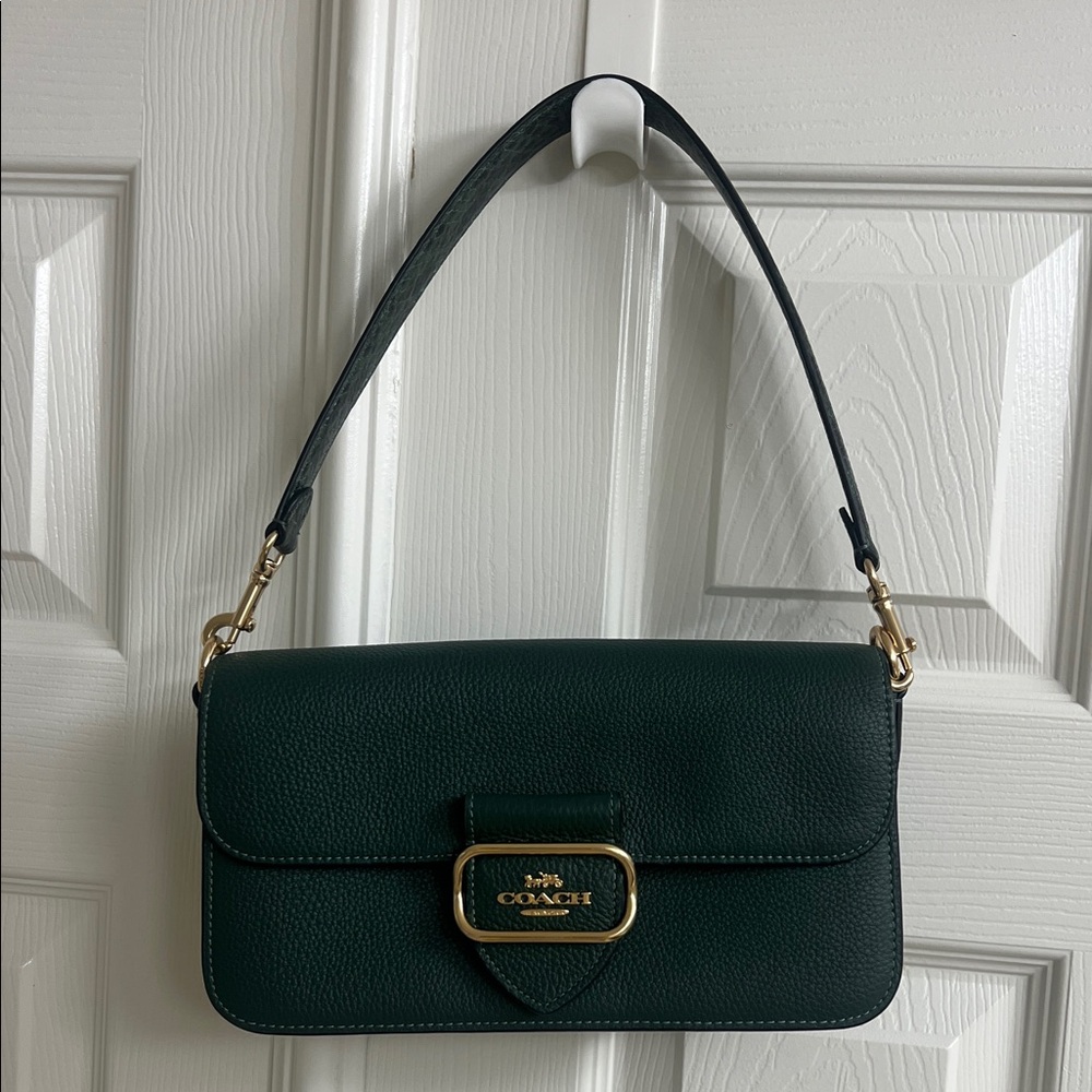 Coach Dark Green Leather Shoulder Bag